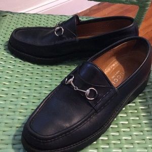 GUCCI Women’s Leather Horsebit Lug Sole Loafers